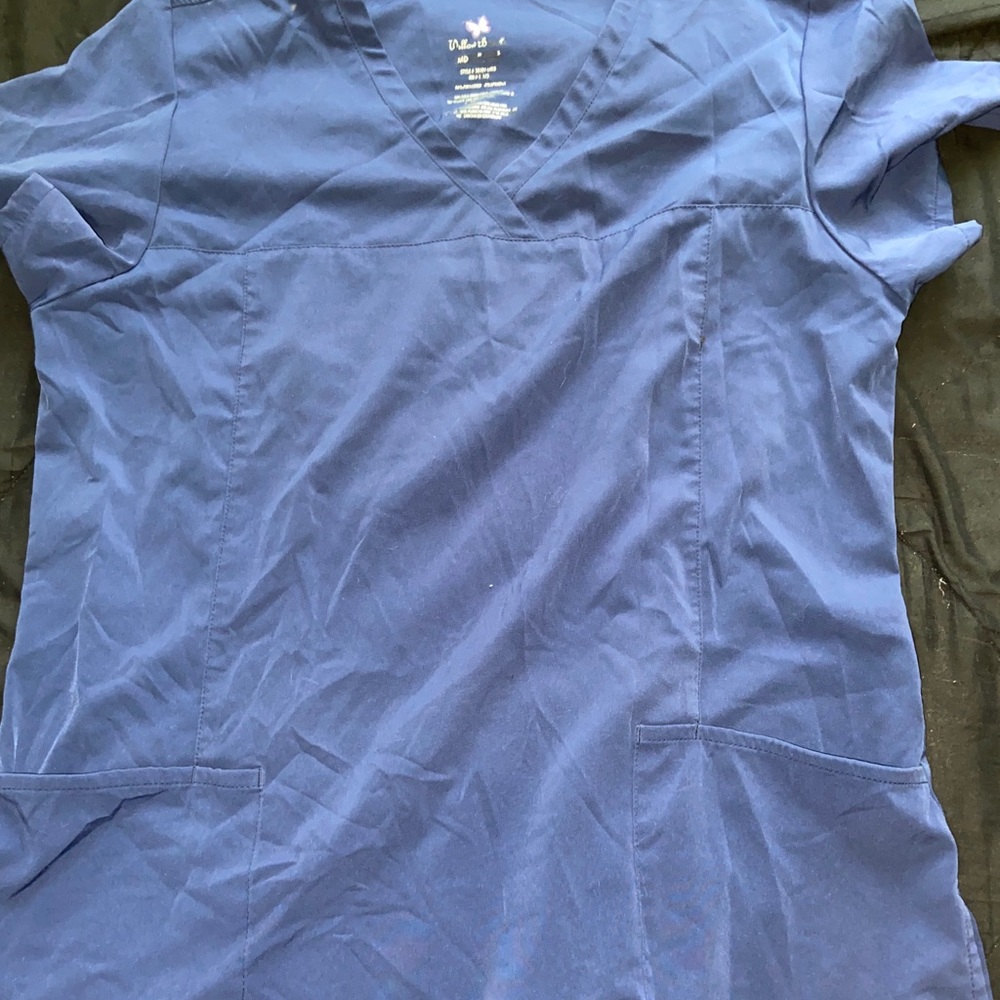 Blue scrub top